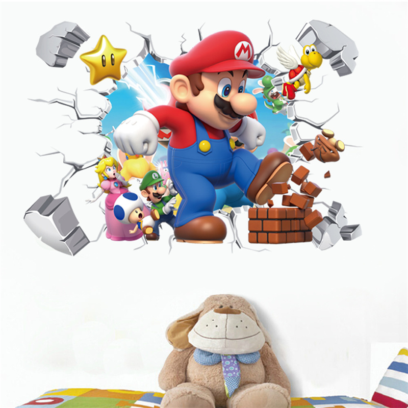Baby Nursery Wall Decals - 3D Cartoon Anime Spielcharaktere Wandaufkleber für
