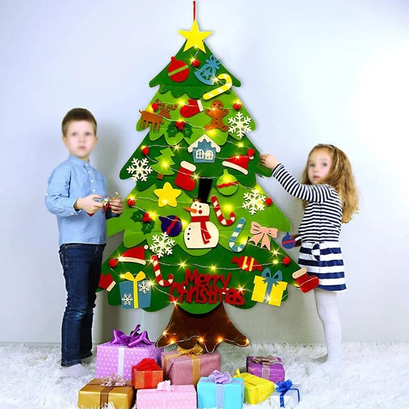 Baby Nursery Wall Lights - DIY Filz Weihnachtsbaum für Kleinkinder Filzstift