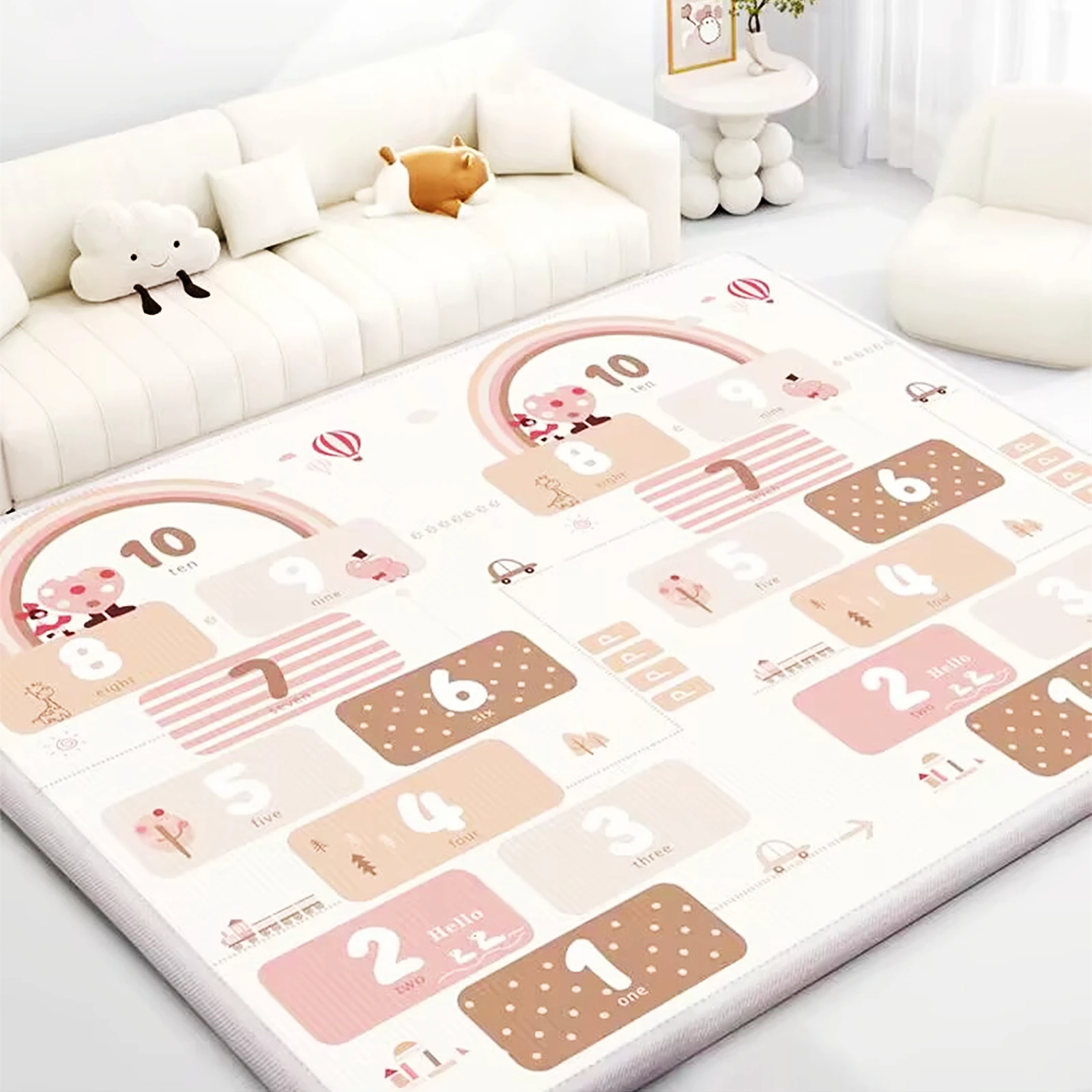 Baby Nursery Unisex - Verdickte 1/0,5 cm dicke Kindermuster-Spielmatte, pädagogische