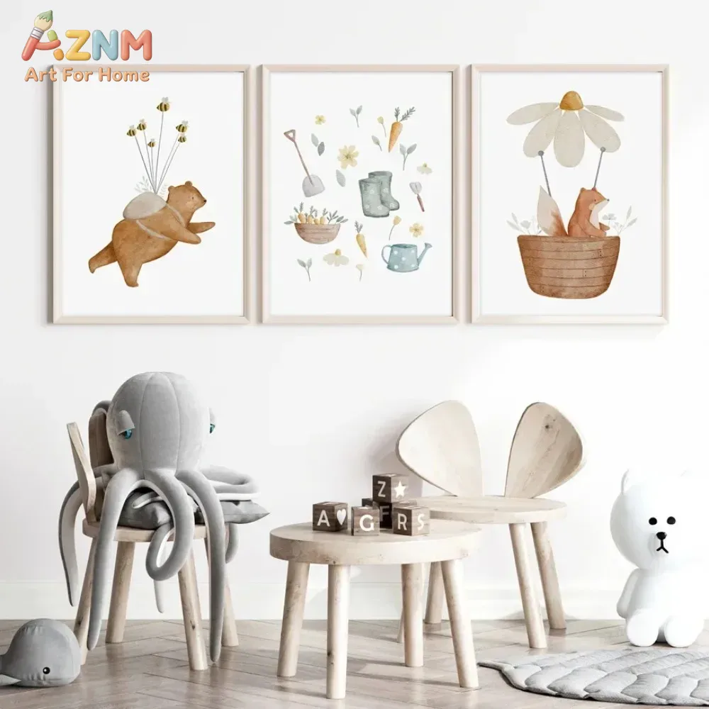 AZNM Aquarell-Bär-Fuchs-Tier-L – Baby Nursery Frames Bewertung und Preis