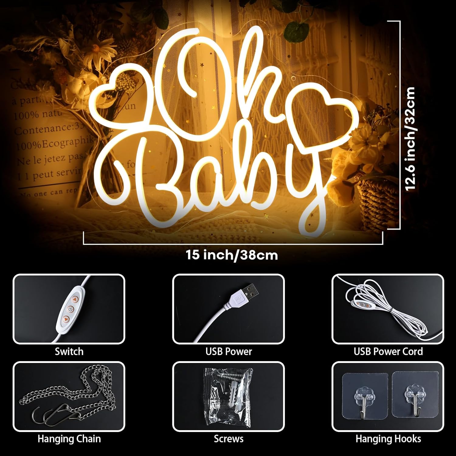 Oh Baby Neonschild LED-Leuchts – Baby Nursery Wall Lights Bewertung und Preis