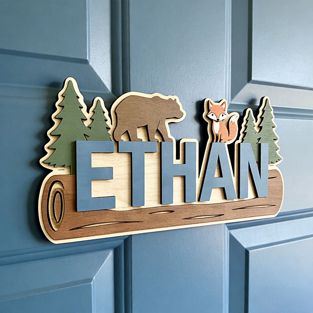 Personalisiertes Holzschild mi – Baby Nursery In Bewertung und Preis