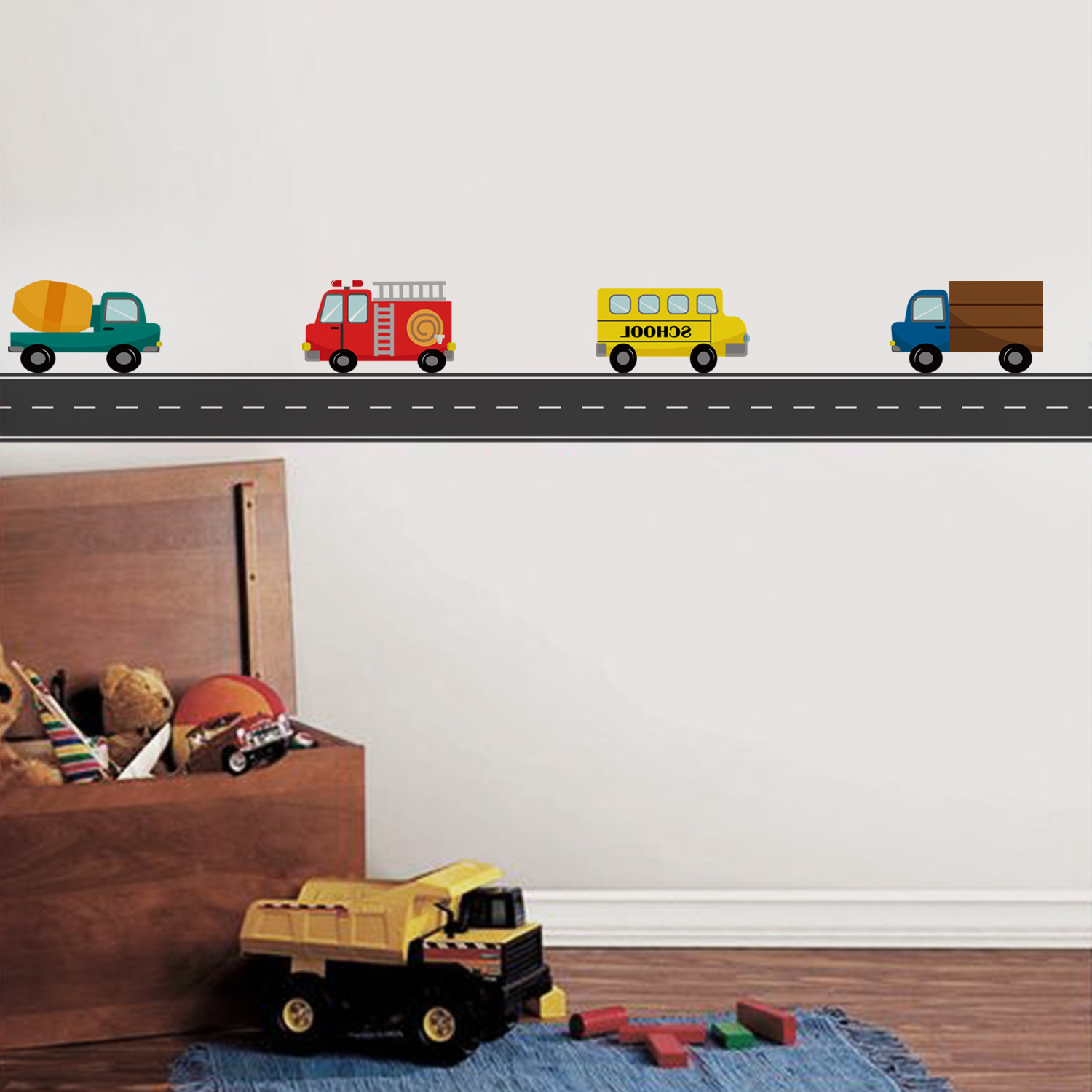 Cartoon Kinder Transport Auto  – Baby Nursery Wall Decals Bewertung und Preis