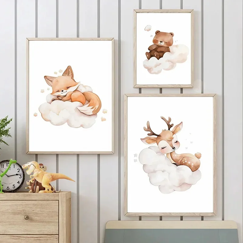 Cartoon Wolke Tier Leinwand Ma – Baby Nursery Frames Bewertung und Preis