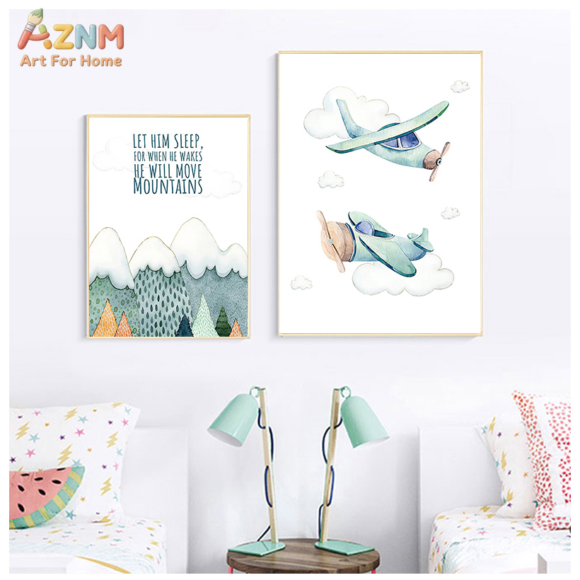 AZNM Aquarell-Flugzeug-Heißluf – Baby Boy Nursery Quotes Bewertung und Preis