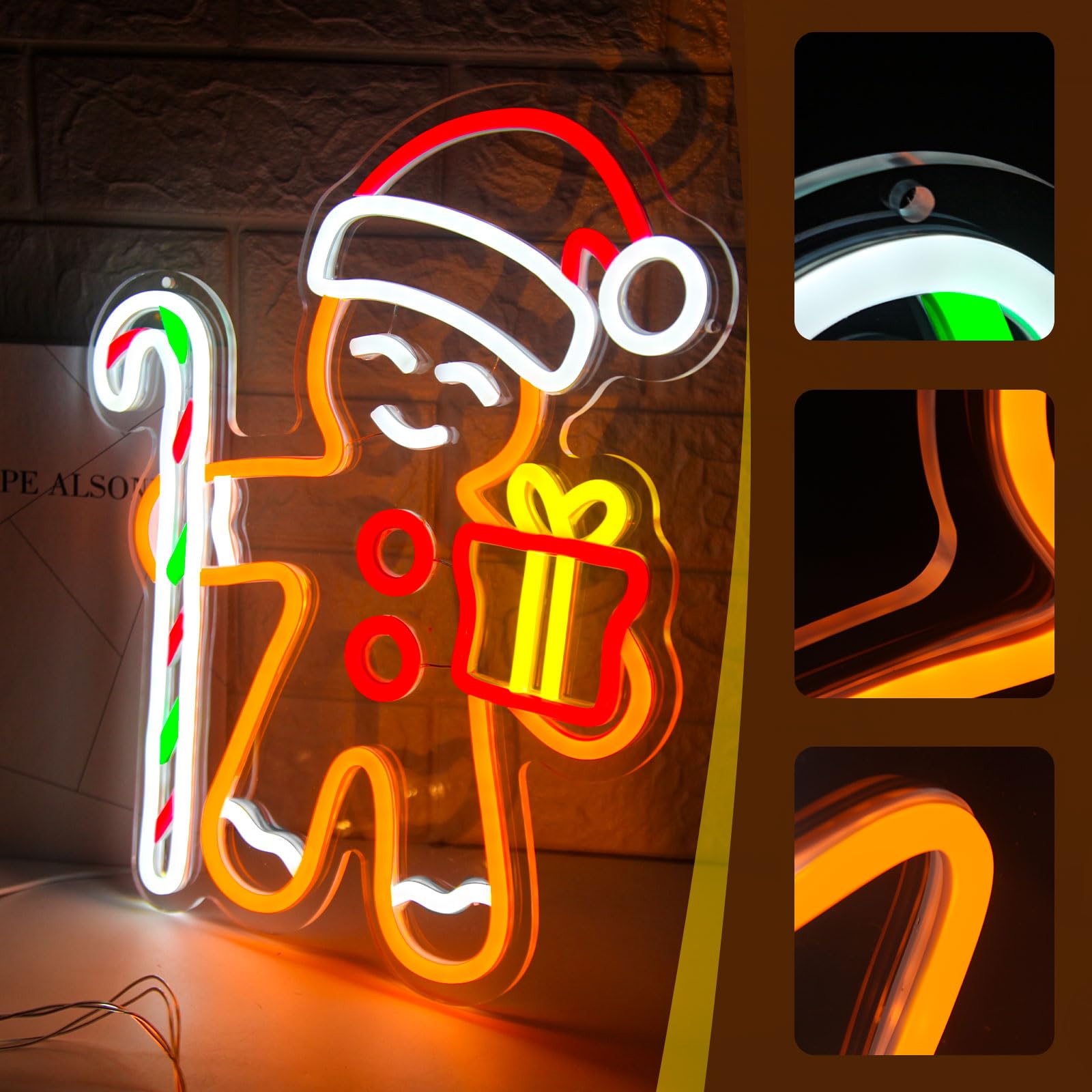 Lebkuchenmann LED-Neonschild f – Baby Nursery Wall Lights Bewertung und Preis