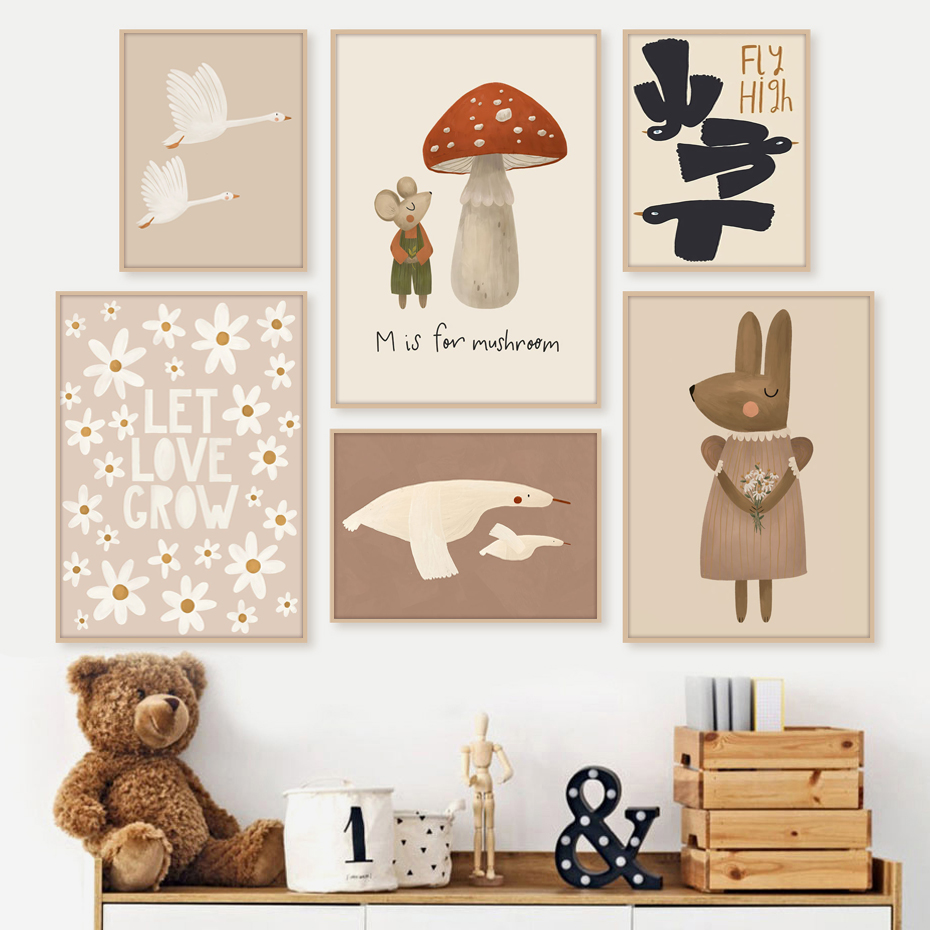 Boho Cartoon Kaninchen Maus Ga – Baby Nursery Frames Bewertung und Preis